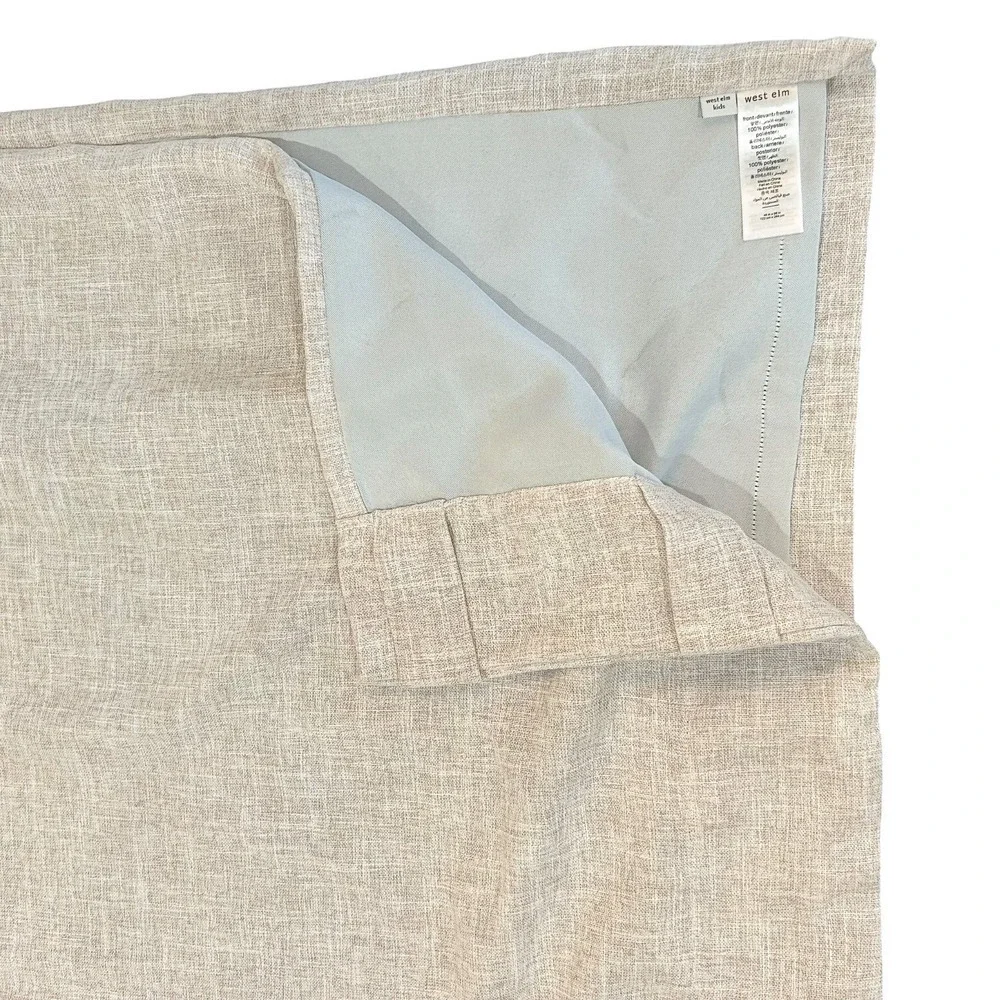 West Elm Kids Curtain Panel 48 x 96 Beige Natural Textured‎ Woven Brown